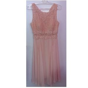 Lace sparkle pink sleeveless gown
